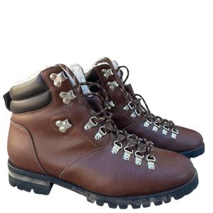 Brown Vegan Leather Hiking Boots